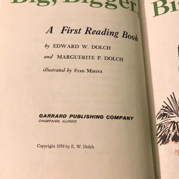 Vintage 1959 Big Bigger Biggest  Dolch First Reading Book Giraffes - Picture 8 of 16